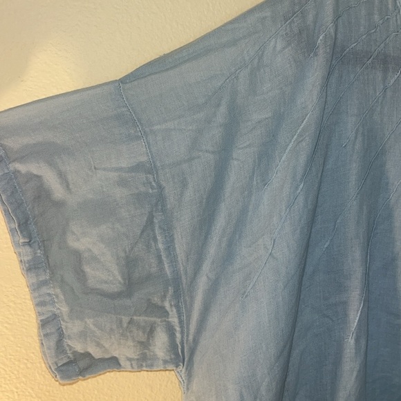 JP and Mattie Anthropologie Cornflower Blue Embroidered Top Lagenlook S - Picture 3 of 13